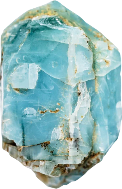 Raw aquamarine crystal
