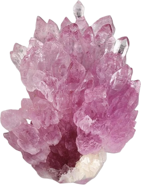 Pink amethyst cluster